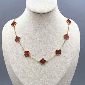 10 Clover Necklaces,High Quality 15mm Clover Pendant,Malachite Pendant